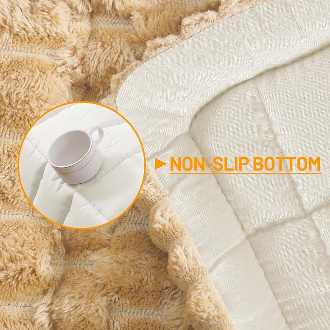 Smiry Non Slip Couch Covers for Dogs, Scratch Resistant Pet Sofa Protector | Machine Washable Soft Fuzzy Thick Furniture Cover for Sofa Loveseat Sectional Large Dogs, Camel, 35.4" x 35.4" - Image 11