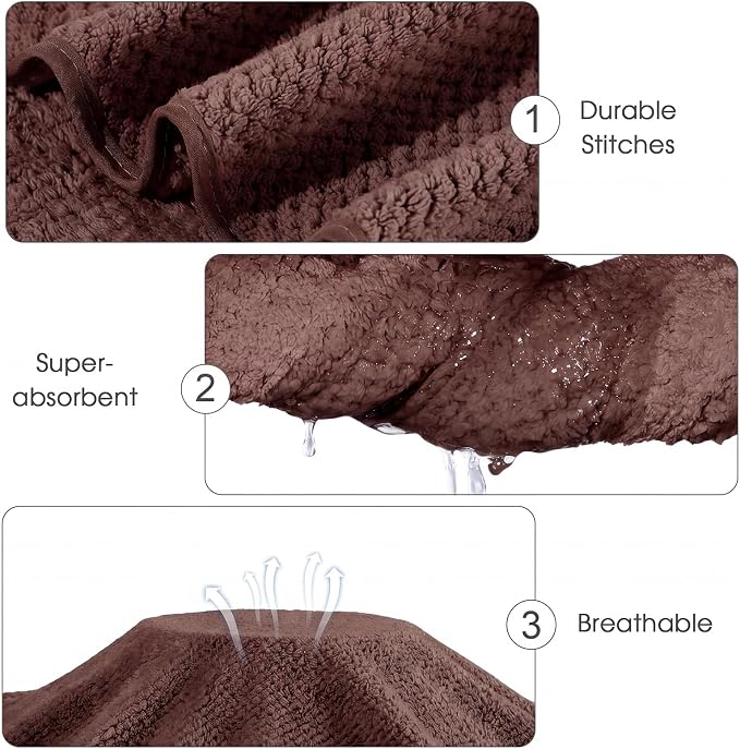 Newwiee 4 Pcs Oversized Bath Towel 40'' x 80'' Bath Sheet,Brown Colors | Fluffy Microfiber Quick Dry, Extra Large Bathroom Towel, Soft Absorbent Adult Shower Sheet, Fall Halloween Decor, Spa Beach - Image 4