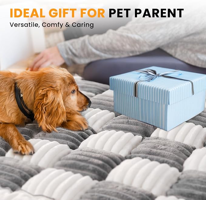 HiPetpy Backseat Dog Bed Mat, Non-Slip Dog Bed for Car Back Seat, Soft & Cozy Dogs Blanket, Washable Travel Pet Mat Seat Protector for Cars, SUVs, Trucks (Grey/White, 51.1" L x 23.6" W x 1.5" Th) - Image 7