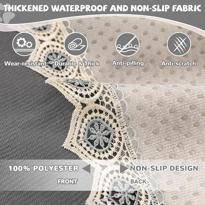 Waterproof Non-Slip Couch Cover for Pets & Dogs, Gray 71" x 134" | Pet Sofa Cover, Washable, Pet Friendly, Anti Cat Scratch, Furniture Protector, for 3 Cushion Couch Sectional L Shaped Sofa - Image 4