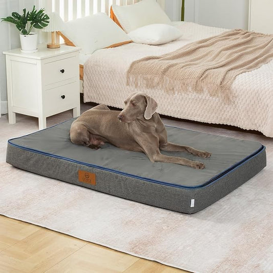 LIORCE Orthopedic Memory Foam Giant Dog Bed - 6" Thick Beds for Large Sized Dog - Waterproof Removable Washable Cover & Wrap-Around Zipper - Ultimate Comfort & Easy Maintenance, Dark Grey by LIORCE