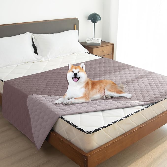 gogobunny 100% Double Sided Waterproof Dog Blanket Soft Pet Bed Cover Reversible Protect Furniture Couch Sofa Car for Puppy Large Dog Cat (Dark Sea Fog/Light Sea Fog, 82x82 Inch (Pack of 1)) - Image 3