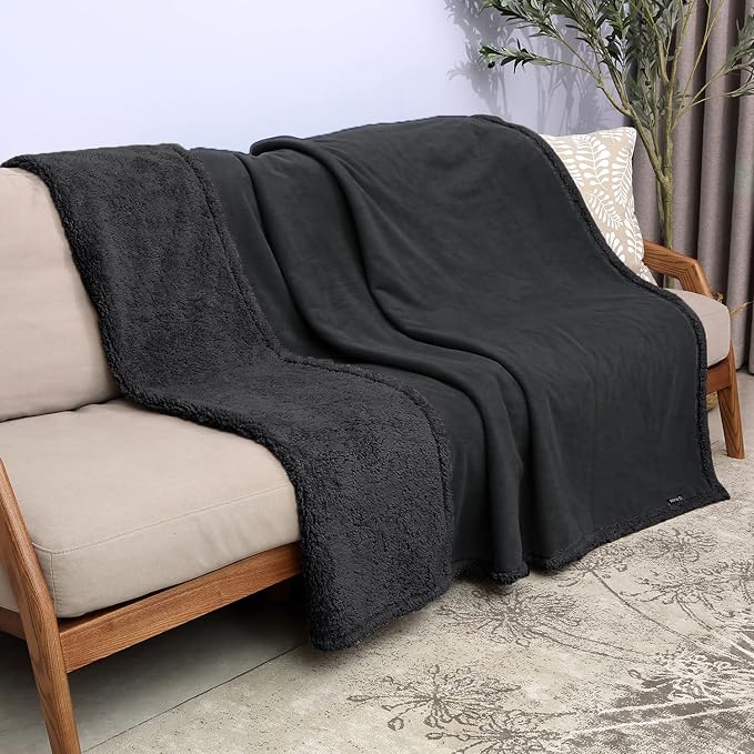 Catalonia Waterproof Blanket for Bed, Reversible Leakproof Throw | 40 x 50 Inch, Black, Washable Protector Cover for Couch and Sofa, Stain Proof Blanket for Pets, Kids and Everyday Spills - Image 2
