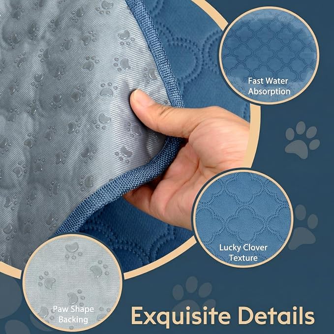 Washable Guinea Pig Cage Liner - 2 Pack Reusable Washable Pee Pads，Waterproof Guinea Pig Bedding for Small Animal - Rabbit Bunny Hamster Puppy (Blue, 24" X 47" - 2 Pack) - Image 5