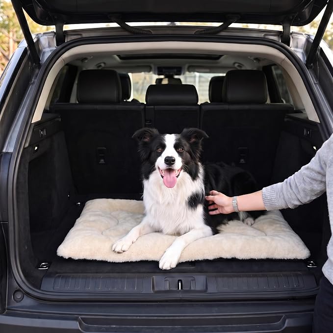 Dog Bed 36" for Metal Crate Pad,Washable Sleeping Mat for Medium/Large Pets | Soft faux rabbit fur, non-slip,machine wash/dry, plush cushioning, for crates, floors & travel, multiple sizes for all breeds - Image 9