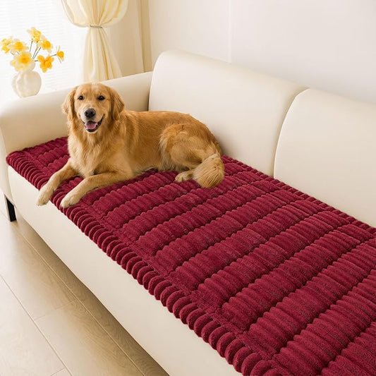 hyha Couch Cover for Dogs, Washable Non Slip Plush Flannel Sofa Protector | Thick Flannel, Silicone Anti-Slip Backing, Pet Hair & Scratch Protection, Fits Sofa & Loveseat (27.6" x 70.9") by hyha