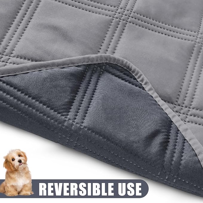 Smiry Waterproof Dog Bed Cover, Reversible Pet Blanket for Sofa Couch | Soft Washable Dog Blanket, Leakproof Couch Cover for Dogs Cats & Furniture Protection, 30x95, Grey/Dark Grey - Image 3