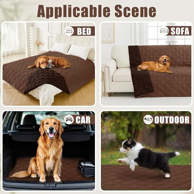 Smiry Waterproof Dog Bed Cover, Reversible Pet Blanket for Sofa Couch | Soft Washable Dog Blanket, Leakproof Couch Cover for Dogs Cats & Furniture Protection, 30x70, Brown/Chocolate - Image 5