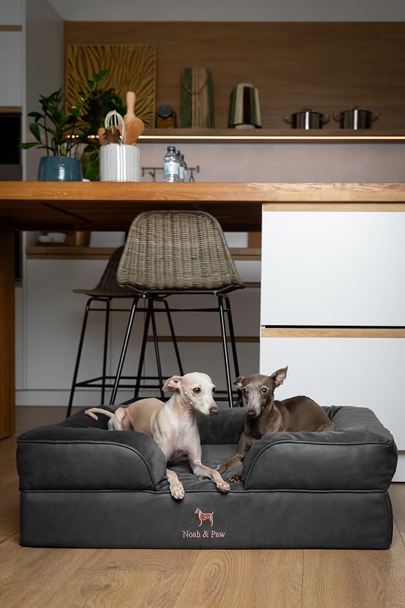 NOAH & PAW Large Dog Bed, 35x25x11 Inch, Orthopedic Dog Beds, Eggshell Memory Foam Infused with Cooling Gel, Inner Cover, Water Resistant, Machine Washable (Faux Leather) - Image 3