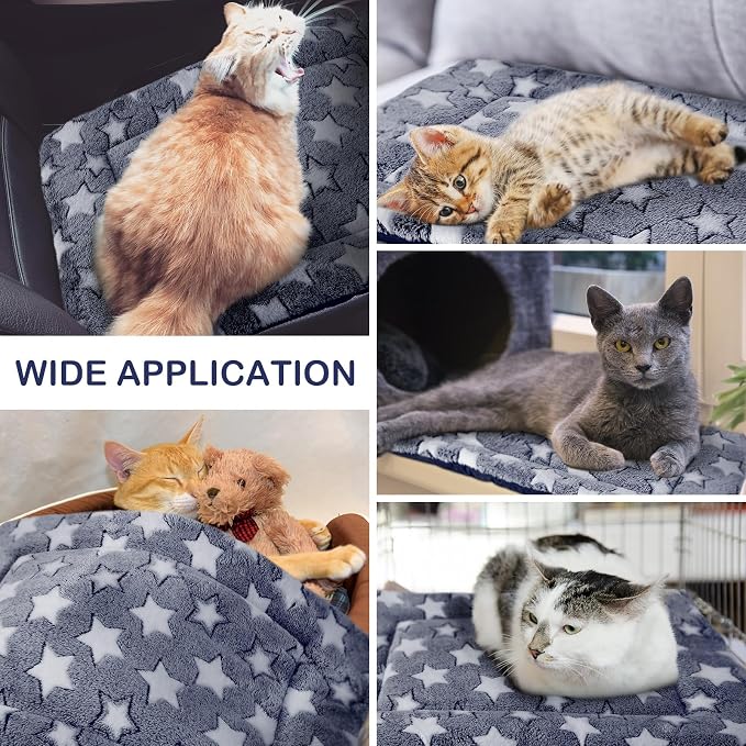 VitalCozy 4 Pcs Dog Crate Pads, Ultra Soft Warm Washable Anti-Slip Kennel Bed Mat for Pets, Reversible, Replaceable, Cage Liner for Small Medium Large Dogs and Cats(20 x 30 x 1.6 Inch,Star,Blue) - Image 5