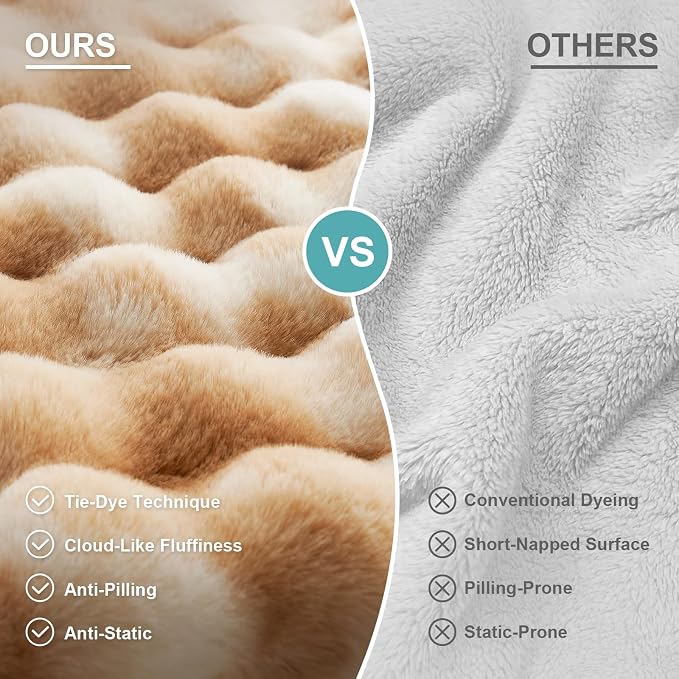COZY KISS Couch Cover for Dogs Washable, Ultra Soft Faux Fur Pet Sofa Pad for Car Seat Protector, Liquid Pee Proof Cat Mat, Warm Pad for Dresser Top, 27.5x70 inch, Tie Dye Brown - Image 2