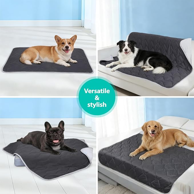 Cooling Blanket for Dogs - Q-MAX>0.4 Waterproof Pet Throw Blanket Bed Cover, Non-Slip Dog Blankets for Couch Protector, Washable Furniture Cover for Summer, Grey,40x60 - Image 6