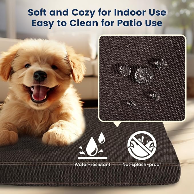 Miguel Durable Canvas Dog Bed for Small Pet Outdoor Dogs Pad 14 Ounce Canvas Waterproof Pet Pillow with Removable Washable Cover,24 x 18 inch, Brown - Image 2