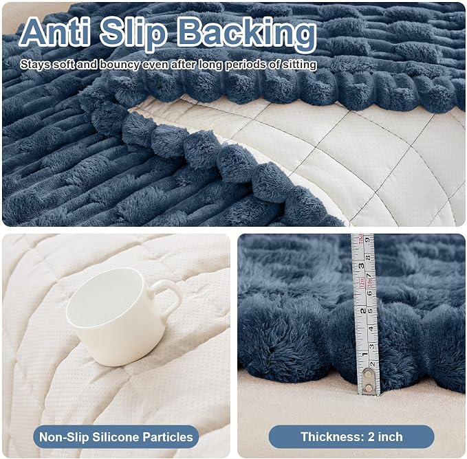 Waterproof Dog Couch Cover, Non Slip Pet Sofa Protector, Thick Fuzzy Couch Cover for Dogs, Machine Washable Furniture Protector, Scratch Resistant Pet Couch Mat(Berlin Blue, 28" x 83"/70 x 210cm) - Image 6
