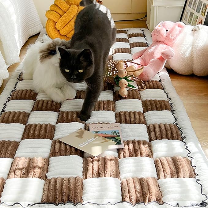 LiveGo Couch Cover for Dogs Washable, Sofa Cover Protector, Couch Covers for 3 Cushion Couch Sofa Pet Friendly, Soft, Non Slip (Dark Coffee, 45x45 cm/17.7x17.7 in) - Image 6