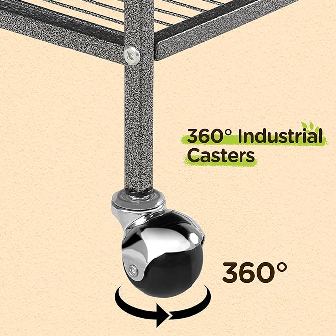 Yaheetech 52'' Bird Cage w/Perches & Feeders, Large Birdcage with Pull-Out Tray, Rolling Wheels, Extra Storage, Flight Cage for Cockatiel, Parrot, Parakeet, Conure, Budgie, Pigeon Small/Medium Birds - Image 7