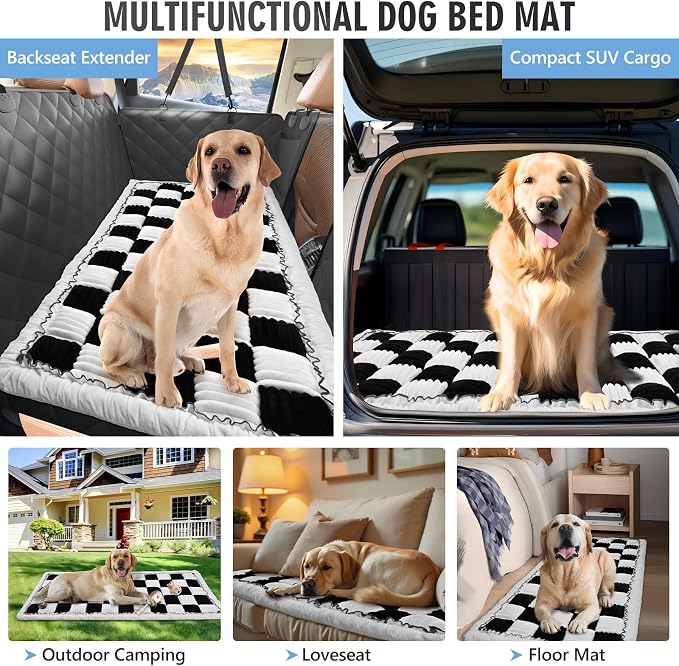 Dog Bed for Car Back Seat, Non-Slip Backseat Pet Mat Standard | Soft Blanket for Travel, Plaid Flannel, Quilted PP Cotton Filling, Non-Slip Backing, Machine Washable, Fit Backseat Extenders - Image 7