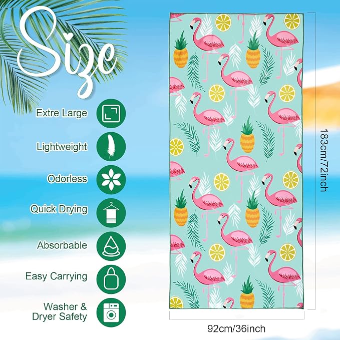 EBOOT 10 Pack Oversized Beach Towel Set Extra Large Pool Towels Microfiber Quick Dry Swim Blanket for Adult Women Men Face Hand Body Bath Travel Pool(Delicate Color,36 x 72 Inch,Seaside) - Image 2