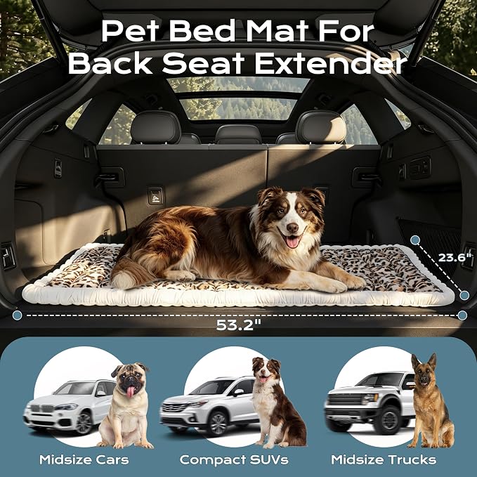 Backseat Dog Bed Mat for Car, Dog Car Seat Cover for Back Seat (53" x 24") | Soft and Comfortable Dogs Blanket, Bottom Non-Slip, Washable, For Cars Trucks and SUVs - Image 5
