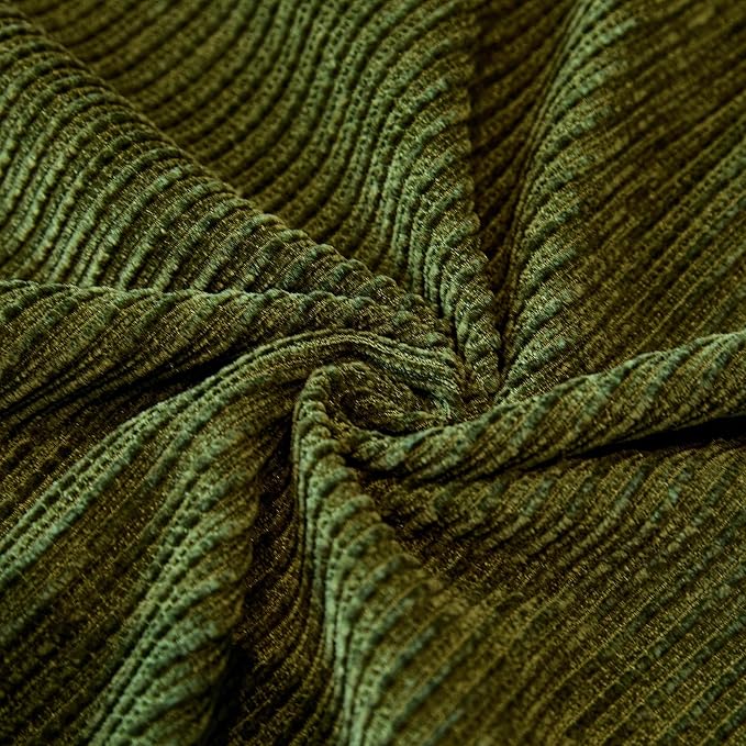 VClife Vintage Olive Green Striped Couch Cover with Tassel, 71" X 118" | Soft Thick Chenille Couch Covers for 2 Cushion Couch Sofa, Washable Sofa Covers for Sectional Sofa, Fade & Shrink Resistant - Image 9