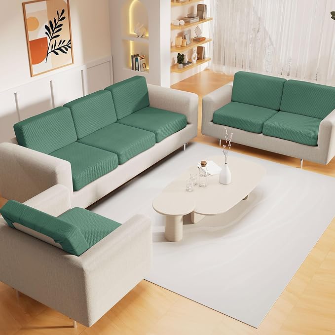 hyha Waterproof Couch Cushion Covers for Pets, Non Slip Sofa Seat Cover | Stretch Jacquard Fabric, Elastic Bottom, Non Slip Fit, Waterproof Protection, Pet Hair Protection (1 Piece for Large) - Image 2