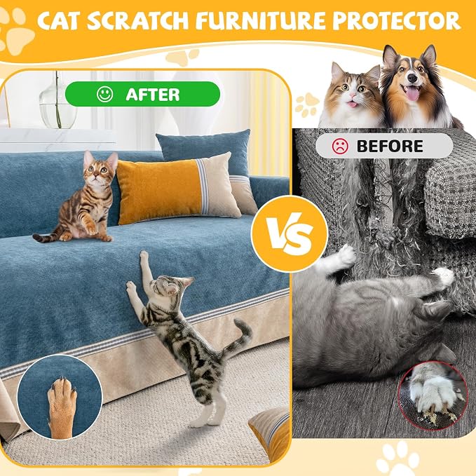 Waterproof Non-Slip Couch Cover for Pets, Navy Blue 79" x 150" | Dogs Sofa Cover, Washable, Pet Friendly, Anti Cat Scratch, Furniture Protector, for 3 Cushion Couch Sectional L Shaped Sofa - Image 6