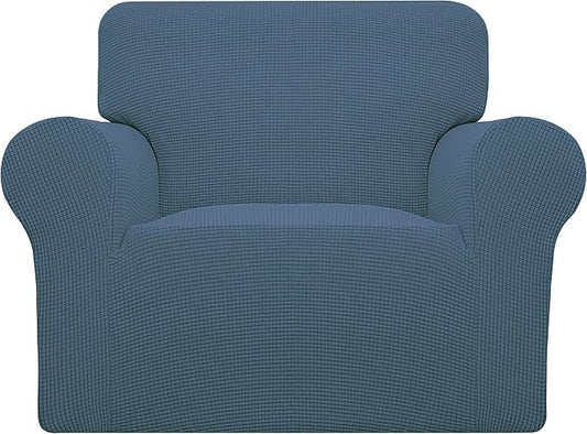 Easy-Going Stretch Oversized Chair Slipcover with Arm Washable Bluestone | 1-Piece Large chair covers armchair Furniture Protector for Living Room chair and a half cover Soft For Kids, Pet. by Easy-Going