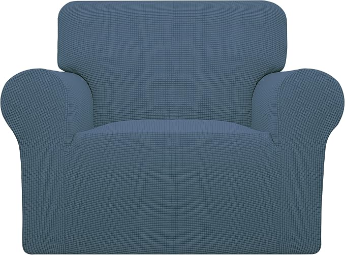 Easy-Going Stretch Oversized Chair Slipcover with Arm Washable Bluestone | 1-Piece Large chair covers armchair Furniture Protector for Living Room chair and a half cover Soft For Kids, Pet. by Easy-Going