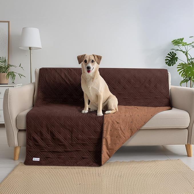 PetAmi Waterproof Couch Cover for Dogs, Non-Slip Leakproof Sofa Furniture Protector for Pet Cat, Machine Washable Bed Blanket for Car Seat, 102x82 Brown - Image 7