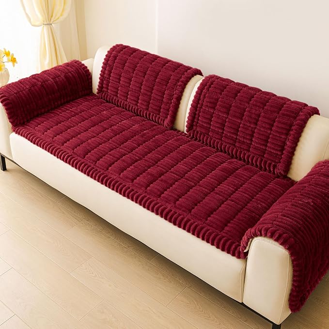 hyha Couch Cover for Dogs, Washable Non Slip Plush Flannel Sofa Protector | Thick Flannel, Silicone Anti-Slip Backing, Pet Hair & Scratch Protection, Fits Sofa & Loveseat (27.6" x 95") - Image 9