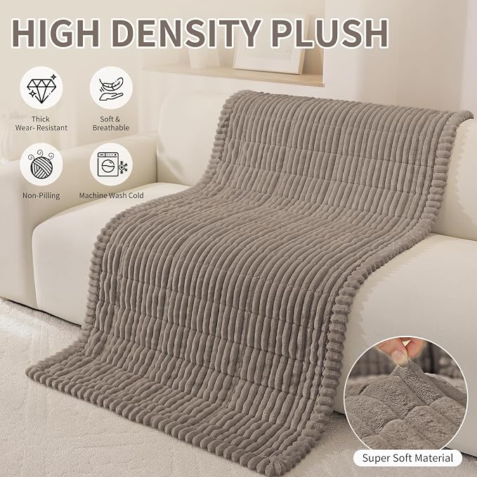 Fuzzy Pet Couch Covers for Dogs Washable, Thick Couch Covers for 3 Cushion Sofa Pet Friendly, Non Slip Plush Dog Couch Cover for for Sectional, Loveseat (Espresso, 27.6" x 71") - Image 5