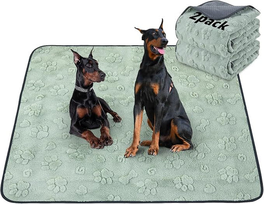 LOOBANI 2 Pack Extra Large Washable Pee Pads for Dogs 72"x72" | Reusable, Super Absorbent, Waterproof, Leakproof, Non Slip, Soft, For Potty Training, Playpen, Crates, Beds, Couches, Travel by LOOBANI