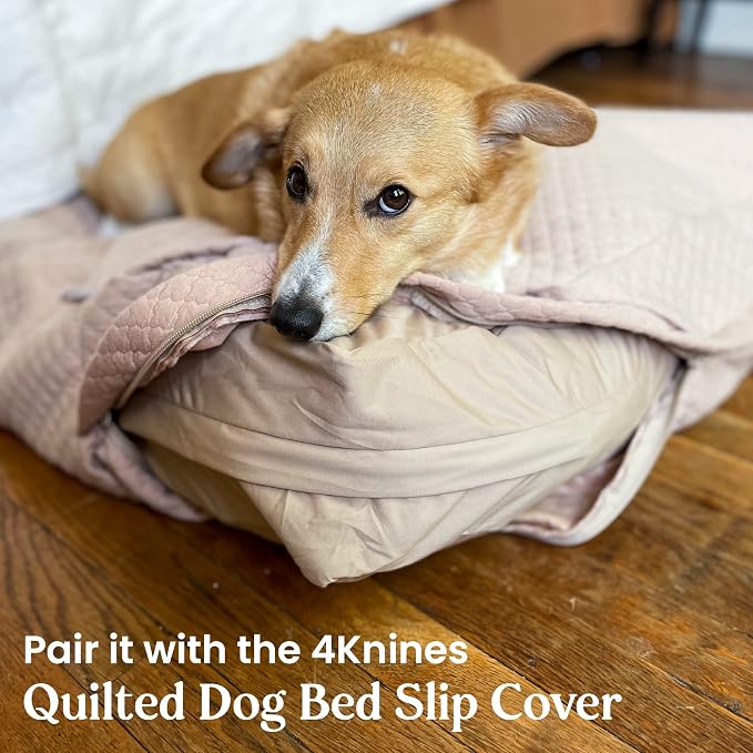 Dog Bed Cover – Waterproof Cover for Dog Bed – Heavy Duty, Machine Washable Zippered Liner – Durable, USA-Made Fabric for Pets – Ideal Pet Bedding Protector for Accidents and Messes - Round (Tan) - Image 3