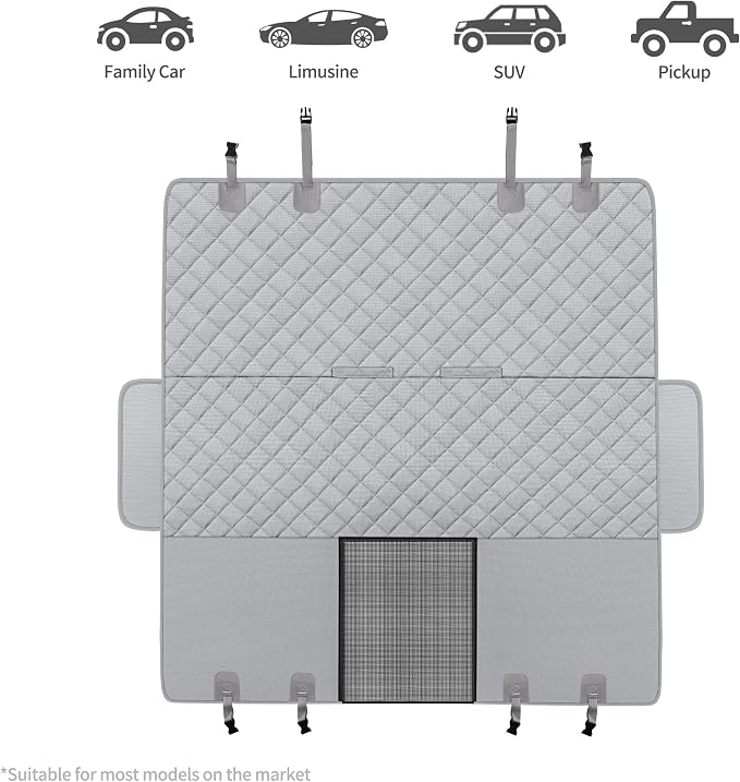 GXT Dog Back Seat Cover Protector for Cars SUV and Trucks with Mesh Window, Scratchproof Nonslip and Waterproof Material - Image 4