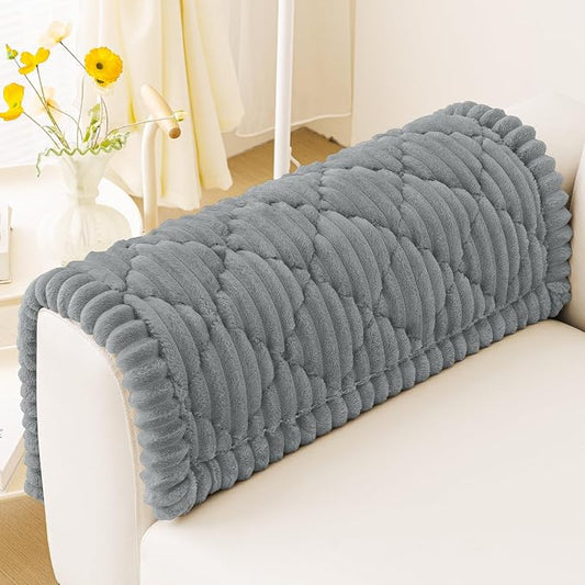 Smiry Couch Cover for Dogs Washable, Non Slip Fuzzy Pet Sofa Protector | Soft Thick Furniture Cover for Sofa, Loveseat and Sectional, Scratch & Pet Hair Resistant (Grey, 27.6" x 27.6") by Smiry