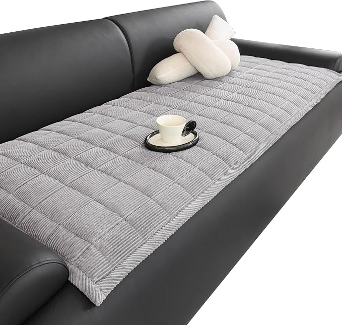 HAOYONG Couch Covers for Dogs Washable, Non Slip Fuzzy Durable Couch Covers for Loveseat Sofa Pet Friendly Furniture Protector Covers Dog Mat for Couches (Light Gray, 27.6"×59.1") by HAOYONG