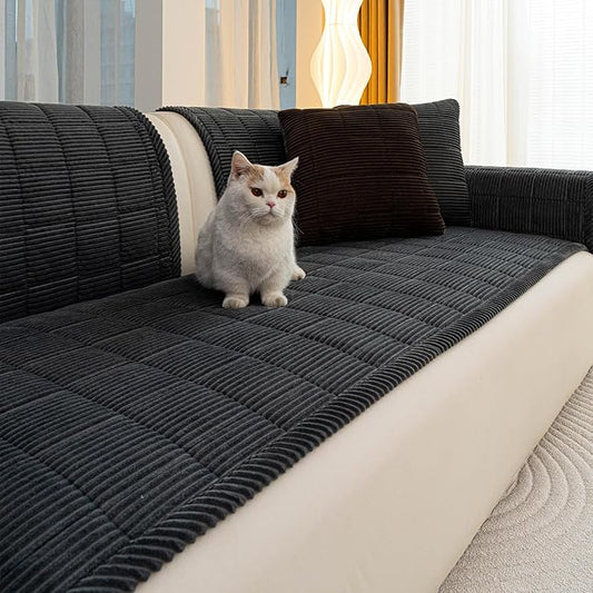 Dog Couch Cover for Sofas, Pet Couch Cover Washable, Funny Fuzzy Plush Sofa Covers for Dogs, Non Slip Sofa Covers, Sofa Pad Furniture Protector for L Shaped(1PC, Dark Grey, 27.5"x 82.7") by JPGGD
