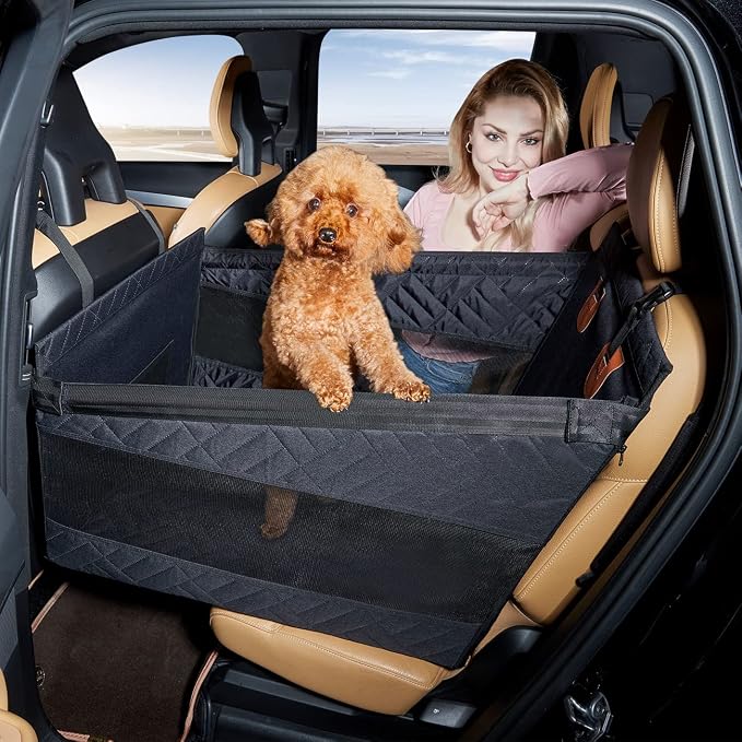TKYZ Medium Dog Car Seat,Back Seat Extender for Dogs,Hard Bottom Seat Cover by TKYZ