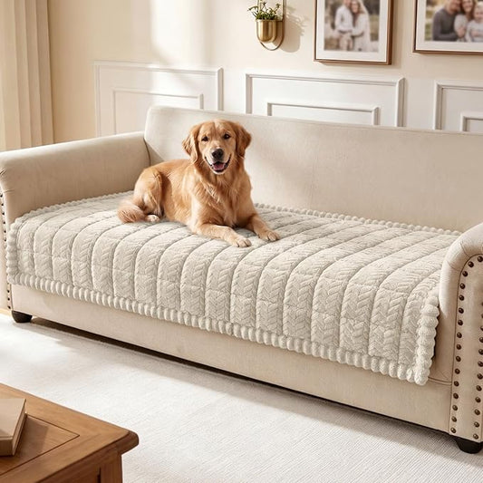 Smiry Couch Cover for Dogs, Non Slip Fuzzy Pet Sofa Covers Washable | Sofa Slipcovers for 3 Cushion Couch, Soft Thick Furniture Protector for Cats Dogs, Against Fur, Dirt, Scratch (35.4"x70.9") by Smiry