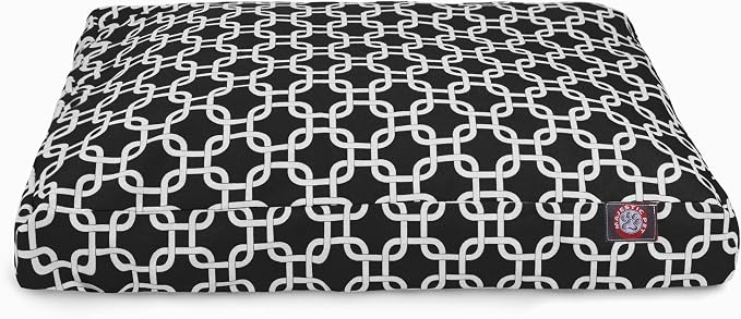 Black Links Small Rectangle Indoor Outdoor Pet Dog Bed With Removable Washable Cover By Majestic Pet Products - Image 2