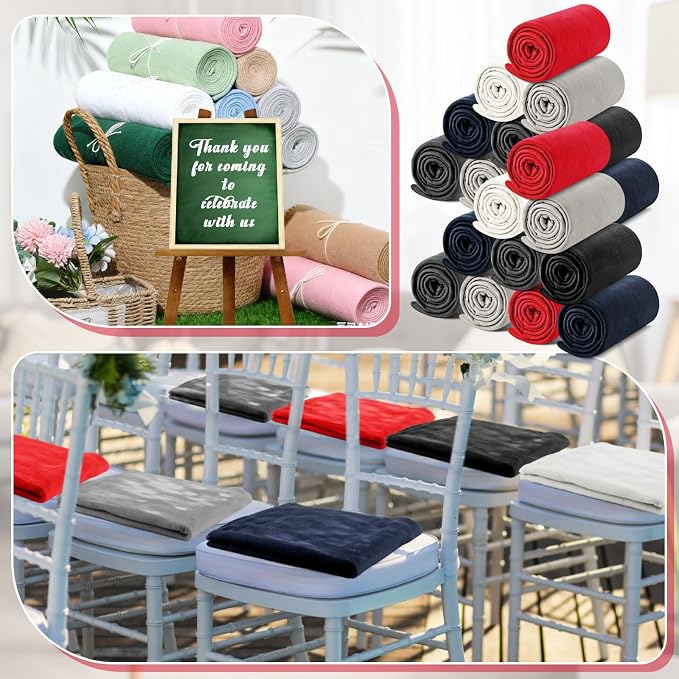 Newwiee 24 Pcs Bulk Fleece Throw Blankets 50'' x 60'' Oeko-tex Standard 100 Certified for Outdoor Wedding Guest Blankets Donation Homeless Sleepover Lap Pet Sofa, All Seasons Use (Trendy Colors) - Image 4