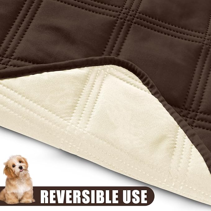 Smiry Waterproof Dog Bed Cover, Reversible Pet Blanket for Sofa Couch | Soft Washable Dog Blanket, Leakproof Couch Cover for Dogs Cats & Furniture Protection, 40x80, Chocolate/Beige - Image 3