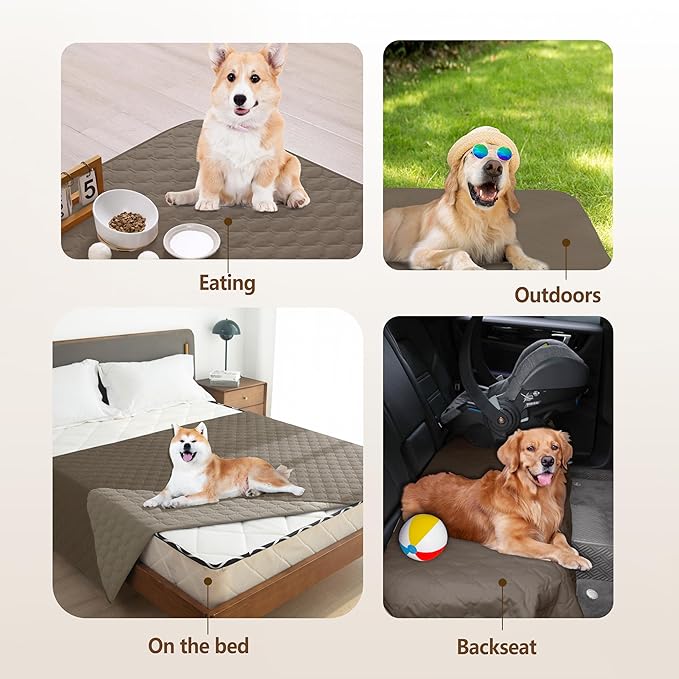 gogobunny 100% Double Sided Waterproof Dog Blanket Soft Pet Bed Cover Reversible Protect Furniture Couch Sofa Car for Puppy Cat Kids (Dark Walnut/Light Walnut, 30x70 Inch (Pack of 1)) - Image 5