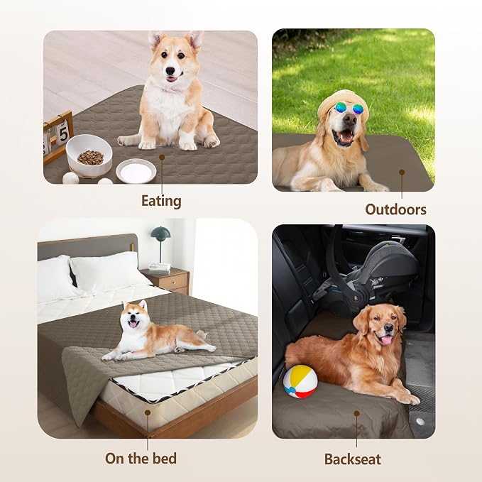 gogobunny 100% Double Sided Waterproof Dog Blanket Soft Pet Bed Cover Reversible Protect Furniture Couch Sofa Car for Puppy Cat Kids (Dark Walnut/Light Walnut, 30x80 Inch (Pack of 1)) - Image 3