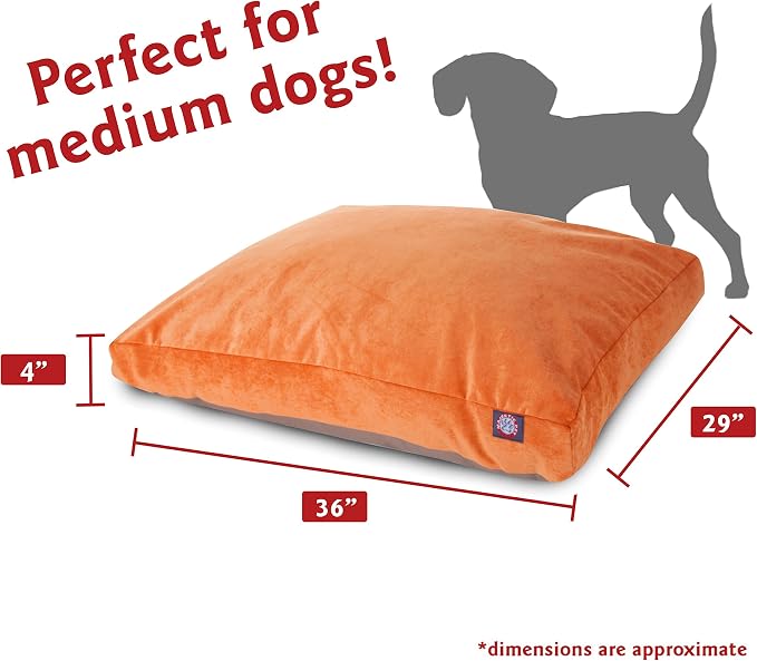 Majestic Pet Villa Rectangle Dog Bed Washable – Non Slip Comfy Pet Bed – Crate Bed with Removable Washable Cover – Kennel Bed for Sleeping, Polyester Fiber, Medium, Orange - Image 3