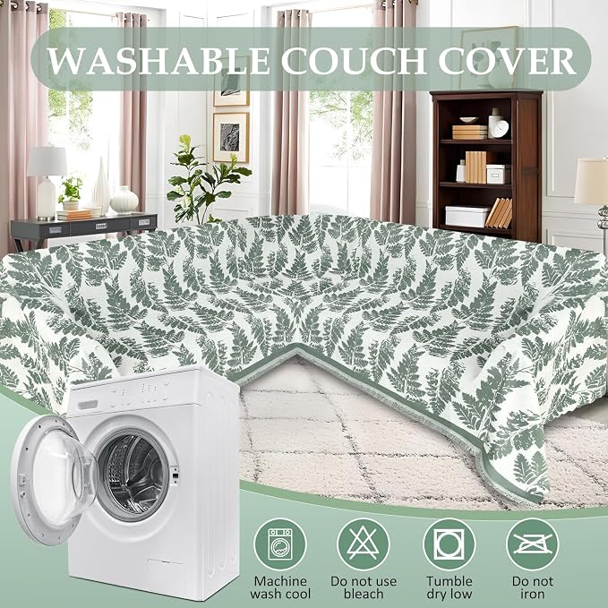 1OO% Waterproof Sectional Couch Covers for Dogs L Shaped Corner Sofa Cover Washable Chenille Sofa Slipcovers Blanket Modern Jacquard Pet Furniture Protector (91"x252", Sage Green) - Image 8