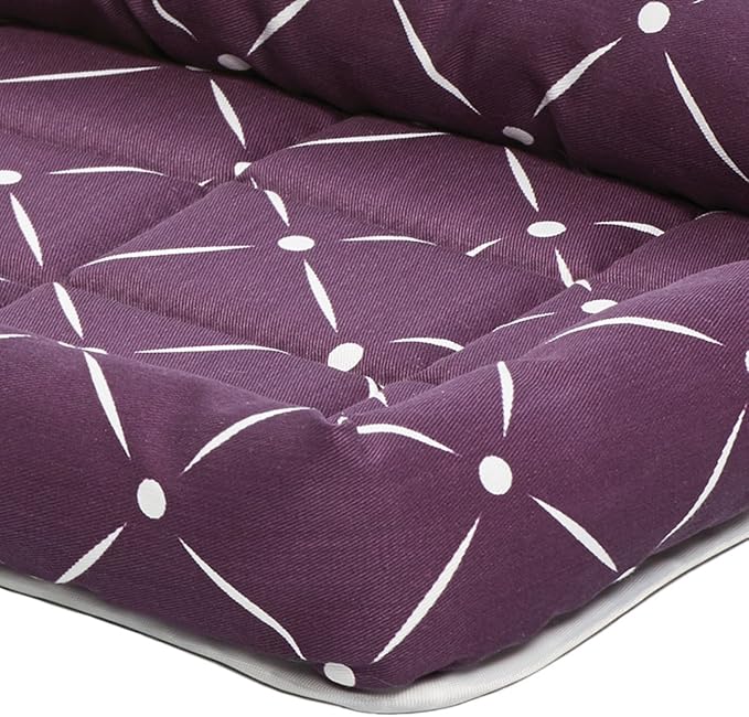 MidWest Homes for Pets 40222-PLD Quiet Time Couture Ashton Bolster Pet Bed, Small Dog/22, Plum & White Diamond Pattern - Image 3