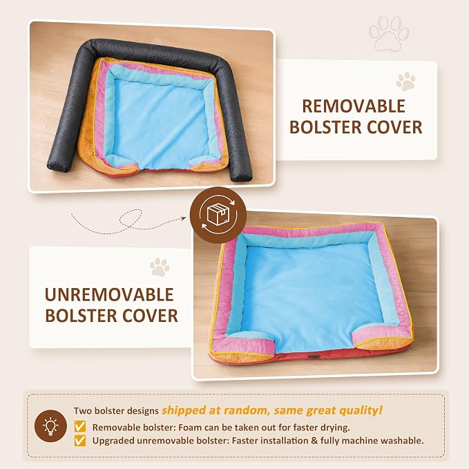 Comfort Expression Orthopedic Dog Bed for Extra Large Dogs with Bolster | Waterproof Dog Couch Bed with Washable Cover & Non-Slip Bottom, Supportive Egg Crate Foam XL Pet Bed, 45x35 Inch - Image 6
