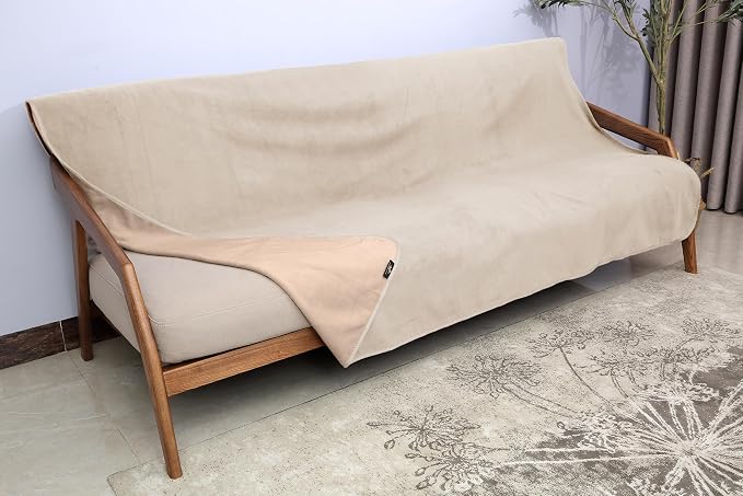 Catalonia Waterproof Bed Blanket, Washable Reversible Furniture Protector | Camel/Taupe Double-Sided Fleece, Leakproof Protection for Bed, Sofa and Couch, Resists Spills, Stains and Everyday Messes - Image 2