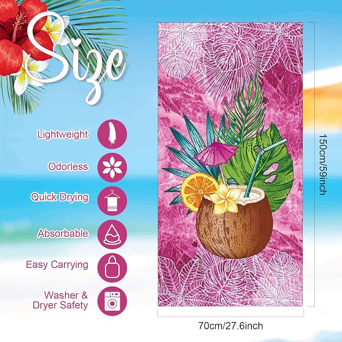 EBOOT 10 Pack Oversized Beach Towel Set Extra Large Pool Towels Microfiber Quick Dry Swim Blanket for Adult Women Men Face Hand Body Bath Travel Pool(Elegant Color,28 x 59 Inch,Summer) - Image 2
